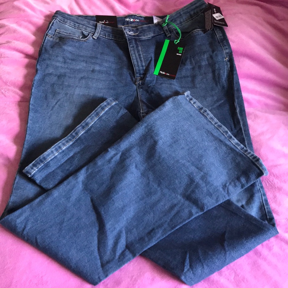 Style & Co. Denim Flare Leg Mid Rise.